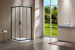 Душевой уголок Garda VSS-1G8010CLB, 1000*800, черный, стекло прозрачное, , шт