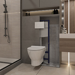 Corpa Nera Bonini/Бонини  клавиша смыва, двойной смыв, белый матовый