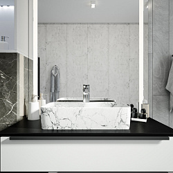 Corpa Nera Grossi/Гросси 48 раковина накладная с полочкой под смеситель, белый мрамор