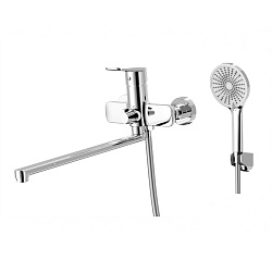 Смеситель универсальный для ванны с поворотным изливом 380 мм, хром