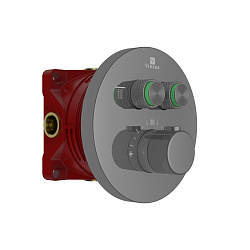 Встраиваемый смеситель для душа VSCV-322T-MGM двухфункциональный, термостатический, вороненая сталь,