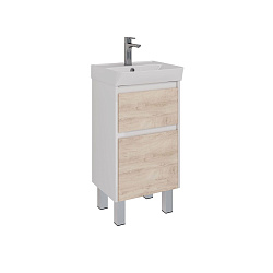 Тумба Lemark COMBI 45см под 1 раковину, подвесная/напольная, 2 ящика, цвет фасада: Дуб кантри, цвет