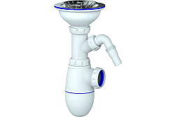 B432VP СИФОН ДЛЯ МОЙКИ С ВЫПУСКОМ 3 1/2 на Ø40  С ОТВОДОМ ДЛЯ СТИРАЛЬНОЙ МАШИНЫ БЕЗ ПЕРЕЛИВА 