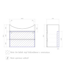 Тумба Wing 700-0-2 (Балтика 70) подвесная белый