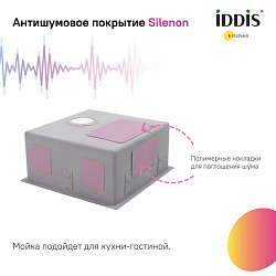 Мойка, нерж.сталь, универсального монтажа, графит, 540*440, Edifice, IDDIS, EDI54G0i77