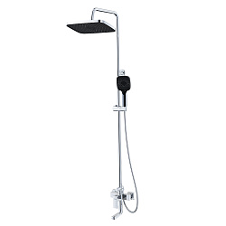 Душевая система с тропическим душем и поворотным изливом, хром