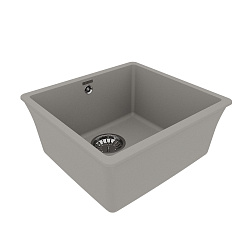 SINARA 440-U Мойка кухонная из кварцгранита цвет: грей комплектация: крепеж, сливная арматура с пере