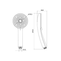 Лейка для душа, 5F, Essential, Milardo, ESS5FCRM18