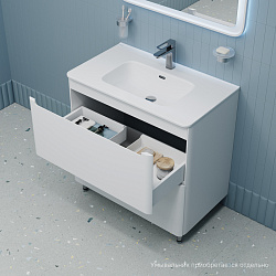 Тумба напольная, белая, 80 см, Edifice, IDDIS, EDI80WFi95. Ум. 0108000i28