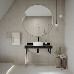 Corpa Nera Grossi/Гросси столешница 90 под раковину керамогранит, черный мрамор