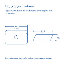 Раковина накладная Pragma Ryld, белая глянцевая, RLD1.GWSX.013