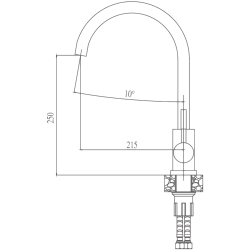 Смеситель для кухни, нержавеющая сталь HB70304-3