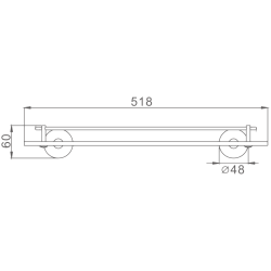 Полка стеклянная 1- ярус, черный HB8707