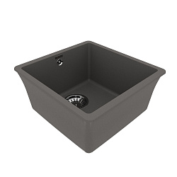SINARA 400-U Мойка кухонная из кварцгранита цвет: серый шёлк комплектация: крепеж, сливная арматура