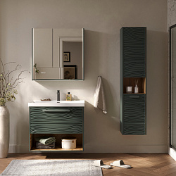 Пенал подвесной Gleam 36 с корзиной, зеленый камень/дуб вотан