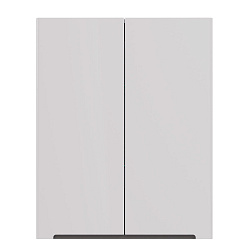 Шкаф Lemark BUNO 60 см подвесной, 2-х дверный, цвет планки: Серый, цвет корпуса, фасада: Белый гляне