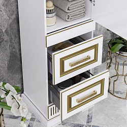 Пенал Opadiris Оникс левый Белый глянцевый с золотой патиной