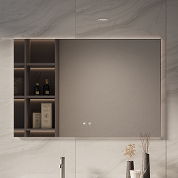 Зеркало LED VLM-4F120GM-2 1200х800 c сенсорным выключателем, антизапотевание, вороненая сталь, , шт