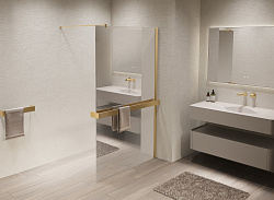 Душевая перегородка Walk-In VSW-1HR100MRG, 1000*2000, брашированное золото, стекло зеркальное, , шт