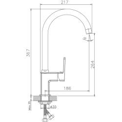 Смеситель для кухни, латунь, хром HB70176
