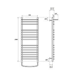 Полотенцесушитель электрический Point Альфа PN05150SPE П14 500x1000 с полкой левый/правый, хром
