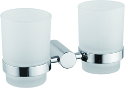 Держатель стакана , двойной, матовое стекло, хром HB8408