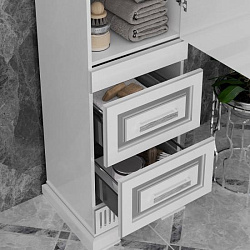 Пенал Opadiris Оникс правый Белый глянцевый с серебряной патиной