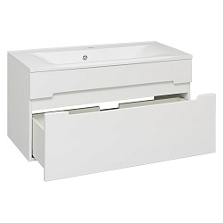 Тумба /1 ящ/подвесная/белый/раковина Прима (100см) Olivia/AQUA DE MARCO