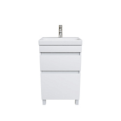Тумба с умывальником напольная с ящиками, белая, 50 см, Zodiac, IDDIS, подходит ум. 3505000i28