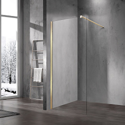 Душевая перегородка Walk-In VSW-1H700CLG, 700*2000, брашированное золото, стекло прозрачное, , шт