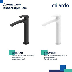 Смеситель для умывальника, глянцевый хром, Rora, Milardo, RORSB01M01