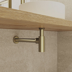 Бутылочный сифон для умывальника, матовое золото, Optima Home, IDDIS, OPTMG00i84