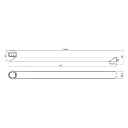 Излив плоский для универсального смесителя, 40см, хром