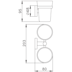 Держатель стакана , двойной, матовое стекло, хром HB1708