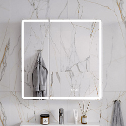 Шкаф зеркальный Nice LED 80 с часами