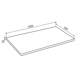 Столешница из массива NORDIC 1220*520*40 /ясень / без отв/