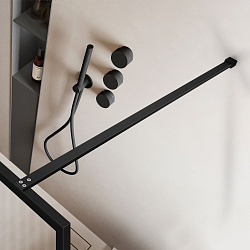 Душевая перегородка Walk-In VSW-1HP120FLB, 1200*2000, черный, стекло рифленое, , шт