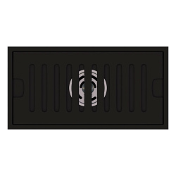 Corpa Nera Grossi/Гросси душевой трап 10х20 с сухим затвором, вертикальный выпуск, черный