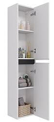DREJA.eco Пенал Luxury 35см, подвесной/напольный, универсальный , 2 дверцы, 2 полки, белый матовый