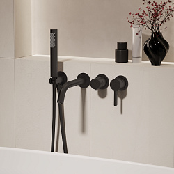 Смеситель для ванны Villa VTFW-1VL1MB, встраиваемый, черный, , шт