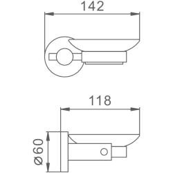 Мыльница стеклянная, нержавеющая сталь HB8302
