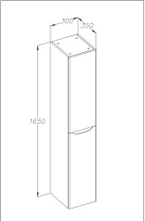 Пенал Opadiris Элеганс 30, цвет белый матовый, правый