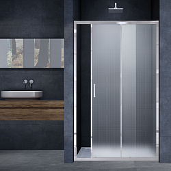 Душевая дверь Alpha VDS-3AL140MT, 1400, хром, стекло текстурное, , шт