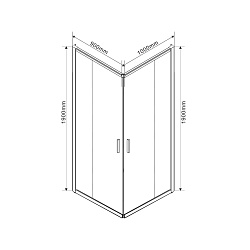 Душевой уголок Garda VSS-1G9010CLG, 1000*900, брашированное золото, стекло прозрачное, , шт