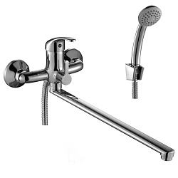 Смеситель универсальный с плоским изливом 35 см, поворотный переключатель, латунь/хром, A35-32