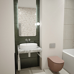 Corpa Nera Grossi/Гросси столешница 70 под раковину керамогранит, серый мрамор