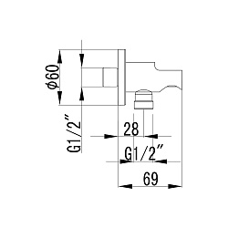 Подключение для душевого шланга, латунь/хром LM4885C