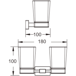 Стакан 2шт (квадрат),хром B90208