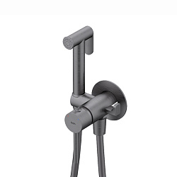 Встраиваемый смеситель с гигиеническим душем, матовый графит, IDDIS, 005GMR0i08