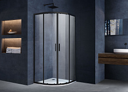 Душевой уголок Alpha VSQ-3AL900CLB, 900*900, черный, стекло прозрачное, , шт